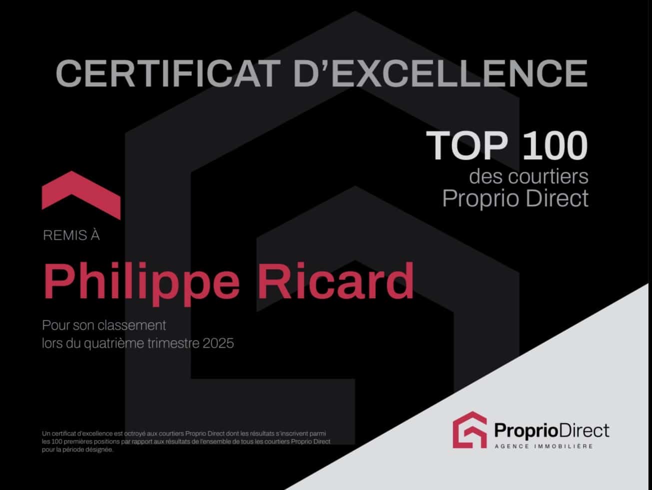 Certificat Proprio Direct Top 100 de Philippe Ricard, quatrième trimestre 2025